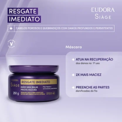Mascara Resgate Imediato Siàge Eudora 250ml - Imagem 2
