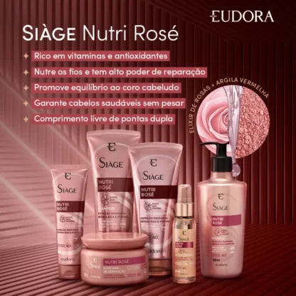 Shampoo Nutri Rose Siàge Eudora 1 Litro - Imagem 2