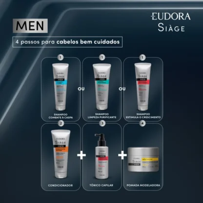Shampoo Men Combate a Caspa Siàge Eudora 250ml - Imagem 3