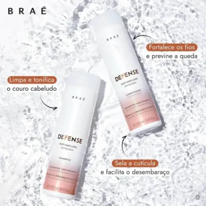 Kit Shampoo 250ml + Condicionador 250ml Defense Antiqueda Braé - Imagem 2