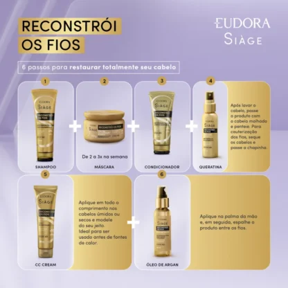 Mascara Reconstroi Fios Siàge Eudora 250ml - Imagem 3