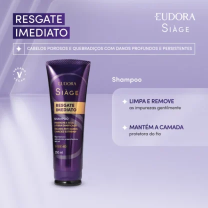 Shampoo Resgate Imediato Siàge Eudora 250ml - Imagem 2