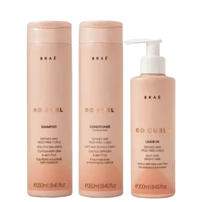 Kit Shampoo 250ml + Condicionador 250ml + Leave-in 200ml Go Curly Braé