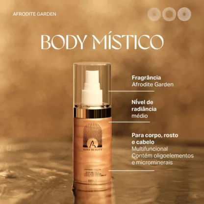 Body Místico Iluminador Afrodite Garden Aura Beauty 100ml - Imagem 3